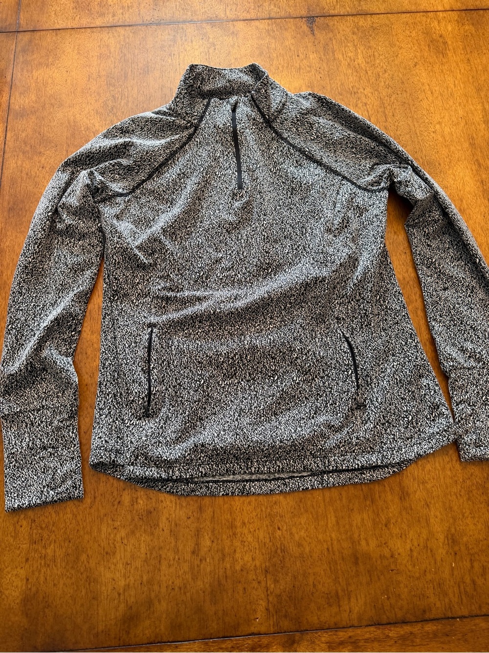 Avia Black and White Knit Quarter-Zip Jacket medium